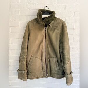 WOLF Olive Green Pea Coat